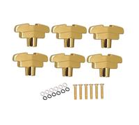 6 Pezzi Di Pulsanti Per Piroli Di Chitarra Parti Di Ricambio Con Viti Meccaniche Manopole Accessori Set di accordatura per chitarra(Gold)