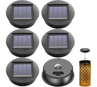 6 pezzi di ricambio per luci solari: φ8 cm luci solari di ricambio top con LED luminoso, IP65, pannello solare impermeabile, lanterna sospesa, parte superiore di ricambio, pannello solare di ricambio