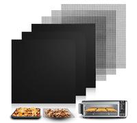 6 pezzi di rivestimenti riutilizzabili per friggitrice ad aria Ninja, 3 rivestimenti + 3 fogli di rete, tappetino quadrato pretagliato cottura al forno/microonde/griglia per SP101/SP201/SP301/SP351