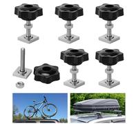 6 pezzi di scanalature M6 barre portapacchi per portapacchi con scanalatura a T, 20 x 20 mm (M6 x 35 mm) con dado a stella M6 e rondelle per portapacchi portapacchi portapacchi compatibile con Thule