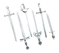 6 pezzi di segnalibarie per spade antichi, Surdy Silver Small Swords per amanti dei libri e mestieri fai -da -te