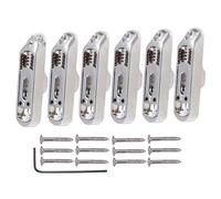 6 Pezzi Di Selle Per Ponti Singoli Con Cordiera E Viti, Set Di Chiavi Per Chitarra Elettrica A 6 Corde E Parti Di Basso Ricambio per Chitarra ponte(Silver)