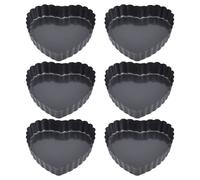 6 pezzi di teglia antiaderente a forma di cuore, mini teglia per crostata, con