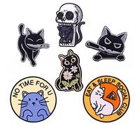 6 Pezzi di Toppe da Stirare Toppa per Gatti Toppe Appliqué Fai Da Te con il Ferro da Stiro Toppa Ricamata Carina Immagine con il Ferro da Stiro Toppe da Cucire o Stirare Toppe per Abbigliamento