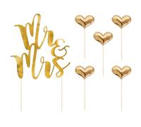 6 Pezzi di Torta Nuziale Inserti, Oro Amore Inserti, Dessert di Cottura Plug-in, Decorazioni di Eventi del Partito, Adatto per Feste di Compleanno E Matrimoni.