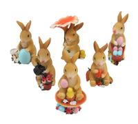 6 pezzi di un set adorabile coniglio creativo resina decorazione muschio