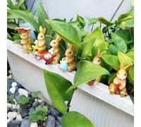 6 pezzi di un set adorabile coniglio creativo resina decorazione muschio