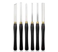 6 pezzi di utensili for tornitura del legno HSS for la lavorazione del legno, set di scalpelli for tornio, sgorbia for sgrossatura, sgorbia for mandrino, scalpello obliquo, scalpello for troncatura, s
