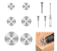6 Pezzi Dischi da Taglio per Dremel, Incluso Mandrino e Cacciavite, Mini Lame Circolari Multifunzionali per Tagliare Legno, Plastica, Fibra di Vetro e Metalli Morbidi