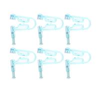 6 Pezzi Dispositivo per Puntura Orecchio Blu in Titanio Steel e Pp