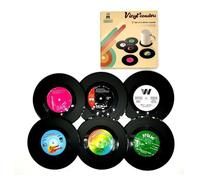 6 Pezzi Divertenti Sottobicchieri in Vinile Retrò con Giocatore, Sottobicchieri Musicali per Amanti della Musica, Decorazioni per la Casa, Idee Regalo per Compleanno e Inaugurazione Casa - Colorati