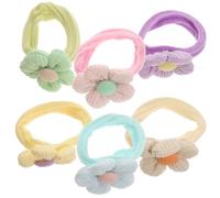 6 Pezzi Elastici per Chioma a Fiore e Colorati, Morbidi per Bambine | Tessuto e Gomma Elastica, Comodi da Usare, Styling Rapido, per Code e Acconciature di Casa o Danza