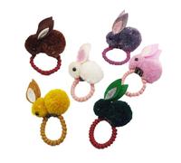 6 Pezzi Elastici per Chioma Coniglio in Pile, Set da 6 per Bambine | Uso Quotidiano e Ogni Occasione, Facili da Abbinare, Accessori Chioma Bambina e Neonata