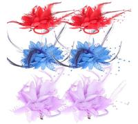 6 Pezzi Elastico per Chioma a Fiore in Piume, Leggero per Bambine | Texture Delicata, Mantiene Saldo il Chioma, Stile Chic, per Foto All'aperto e Ricordi di Famiglia