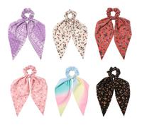 6 Pezzi Elastico per Chioma, , Floreale, Donna Ufficio | Uso Quotidiano e Intrecci, Stile Vintage Chic, Adatto a Ricci, Lisci e Spessi Stile Casuale