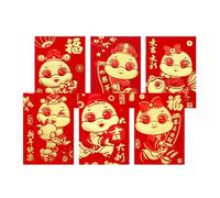 6 Pezzi Eleganti Buste Per Soldi Per L'Anno Del Serpente 2025 Con Disegni Del Cartone Animato E Fogli D'oro Adatto Per Tutti I Collezionisti Buste Per