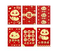 6 Pezzi Eleganti Buste Per Soldi Per L'Anno Del Serpente 2025 Con Disegni Del Cartone Animato E Fogli D'oro Adatto Per Tutti I Collezionisti Buste Per