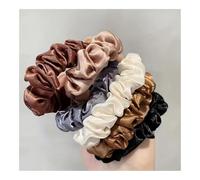 6 pezzi eleganti cerchietti for capelli multicolore for intestino tenue da donna, tinta unita, elastici, comodi, arricciati, cerchietti for capelli