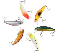6 Pezzi Esca Artificiale a Gambero Luminosa, Multi-sezione ABS | Colori Vivaci, Effetto Fluorescente, Nuoto Realistico, per Pesca in Acqua e Notturna
