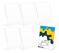 6 Pezzi Espositore da Tavolo in Plastica Trasparente A5,Espositore,Espositore Plexiglass Supporto per Poster in Acrilico per Poster,Espositore da Tavolo,Portalistino,Porta Prezzi