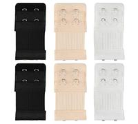 6 Pezzi Estensione Reggiseno Allunga Reggiseno 2 ganci Prolunga Reggiseno Accessori Regolabile Antiscivolo Tonalità Della Pelle Bianco Nero per Femmina Reggiseni stile15
