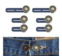 6 Pezzi Estensori per Bottoni per Pantaloni, Con Elastici e Bottoni per Jeans, Set di Estensori per Bottoni per Jeans, Gonne, Pantaloni, Estensori per Vita da Donna