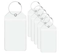 6 Pezzi Etichette per Bagagli Crociera, 19 ×11 cm Porta Etichette da Crociera con 6 Bande Metalliche,Etichettes Valigia per Crociera Viaggio Impermeabile per Valigie Borse Zaini