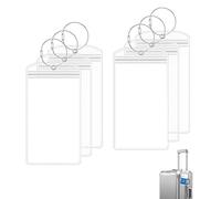 6 Pezzi Etichette per Bagagli Crociera, Etichetta Bagaglio Trasparente Impermeabile in PVC con 5 Bande Metalliche Grandi in Plastica 9 x 19 cm per Bagagli per Bagaglio Valigie Borsa da Viaggio