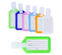 6 Pezzi Etichette per Bagagli, Viaggio bagagli Tag, Deposito Bagagli Tag Realizzata in plastica in Colori Vivaci, Luggage Tags per il Aereo Bagaglio, Valigie