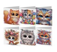 6 pezzi Fai da te Art Greeting Bards Kitten Thank You Bards and Holiday Blessings (HK017)