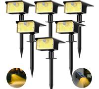 6 Pezzi Faretti Solari a LED Da Esterno Con Sensore Di Movimento,62Led 3 Modes L