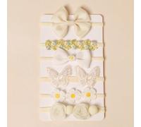 6 pezzi Fasce elastiche in nylon per bambini e ragazzi, con fiocchi, girasoli, rose, farfalle, accessori per capelli versatili e alla moda, adatti per vacanze, feste, fotografia, uso quotidiano, Capod
