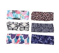 6 pezzi, fasce larghe per la testa, morbide fasce per capelli elastiche per lo yoga con stampa digitale, ideali per l’uso quotidiano, fascia per la testa per fitness e sport, per d