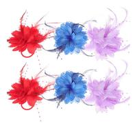 6 Pezzi Fasce per Chioma Fiori e Piume per Bambine Eleganti | Leggere ed Elastiche, Delicate sui Chioma, per Feste di Compleanno e Foto All'aperto, Stile Chic