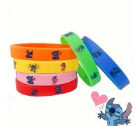 6 pezzi Fascia in silicone con motivo a punto Disney, bracciale sportivo alla moda in cartone animato, decorazione per feste, accessori quotidiani, regali per festa e decorazioni regalo per la festa d