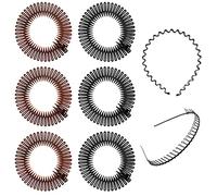6 pezzi fascia pettine elastico con 2 fasce in metallo, a zig zag rotonda elastica in plastica, anti-rottura, flessibile, sportiva per donne, ragazze