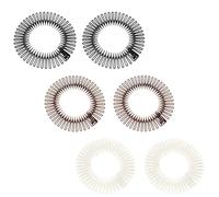 6 Pezzi Fascia Pettine Elastico, Pettine Elastico Circolare Completo,Pettini Elastici in Plastica per Capelli, Nero, Marrone, Trasparente