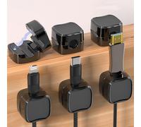6 Pezzi Fermacavi Adesivi,Clip per Cavi,Portacavo Magnetico,Organizzatore di Cavi Portacavi Organizer Per Portacavi,Gestione Cavi USB di Ricarica per Casa,Telefono,Auto,Parete,Desktop(Nero)