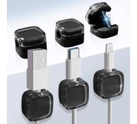 6 pezzi fermacavi magnetici, clip fermacavi clip portacavi portacavi per cavi portacavi magnetico per uso in ufficio e scrivania (nero)