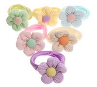 6 Pezzi Fermacoda a Fiore per Bambine, Elastico e Gomma | Facile Indossare e Togliere, Comodo per Coda di Cavallo, Accessorio per Ragazze e Neonate