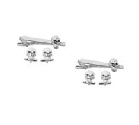 6 Pezzi Fermacravatta Teschio Gotico in Lega Argento per Camicie Eleganti | Design Gotico, per Ufficio e Serate, Accessorio Versatile per Abiti e Incontri Sociali