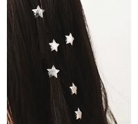 6 pezzi Fermagli per capelli a treccia a forma di stella, perline metalliche dorate con texture, accessori per capelli alla moda, fermagli a pinza, morsetti per capelli, accessori per la scuola Tagli 