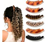 6 Pezzi Fermaglio per Capelli Alla Banana 13 cm, MUNTE Banana Clip, Mollette Capelli Donna in Plastica, Leggero e Durevole, per Fissare Capigliatura, Può Essere Utilizzato Come Regalo