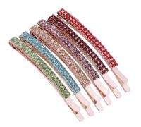 6 Pezzi Fermaglio per Capelli con Pietre a Doppio Ordine, Elegante | Accessori per Capelli Donna, Stile Creativo e Brillante, per Festa e Vacanza, Riflessi Raffinati Stile Casuale