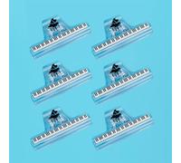 6 pezzi Fermaglio per libri musicali in plastica,clip per spartiti musicali,supporto per pagine musicali,per pianoforte,chitarra, violino,strumenti per suonare e leggere libri,motivo a tasti di