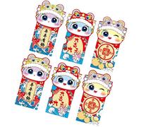 6 pezzi Festival Rossore Pacchetti per Festival di Primavera 2025 Anno del Serpente Buste denaro elegante carta Hongbao