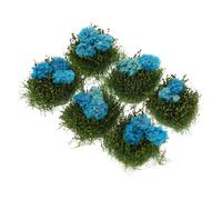 6 Pezzi Fiori in Miniatura Blu per Scenari Ferroviari, Plastica | Aspetto Realistico, Riempitivo per Scene Compatte, per Modellismo e Terrario da Tavolo
