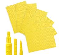 6 Pezzi Fogli di Cera D'api,20 x 15cm Lastre di Cera D'api Kit per la Creazione di Candele,Piatti in Cera D'api per Candela Artigianato candele al Miele Fai Da Te Creme Cosmetici,Lucidatura di Mobili
