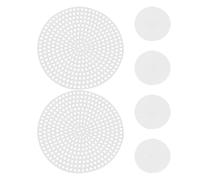 6 Pezzi Foglio a Rete Rotondo per Ricamo a Punto Croce, Base Bianca | Plastica Resistente alla Deformazione, Griglia Chiara per Allineamento Colori, per Borse Tote e Workshop
