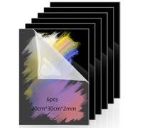 6 Pezzi Foglio Acrilico Nero,Fogli Acrilici 2mm,Pannello Acrilico,Pannelli dell'Acrilica per Pittura,Esposizioni,Cornice per Foto,Segnaposto Trasparenti